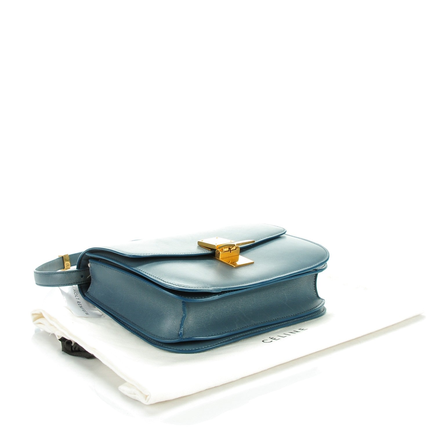 Celine Box Calfskin Medium Classic Box Flap Bag Slate Blue 3 of 9