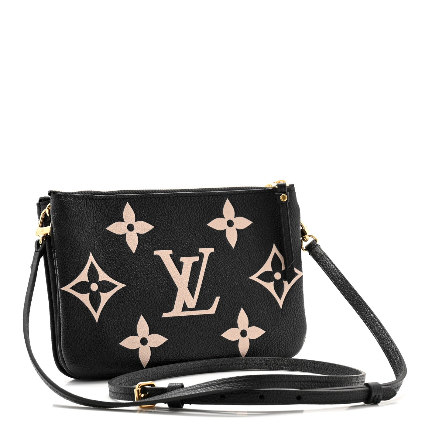 Empreinte Monogram Giant Double Zip Pochette Black Cream