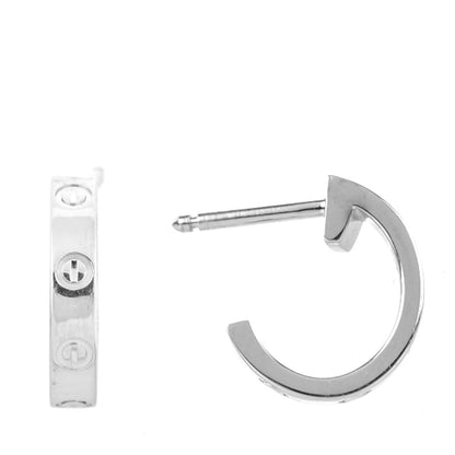 Cartier 18K White Gold Small LOVE Hoop Earrings 1 of 5