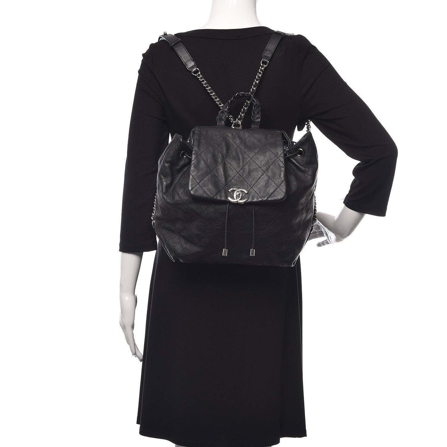 Chanel Grained Calfskin Stitched Braided With Style Backpack Black 2 of 11