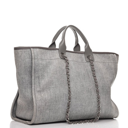 Chanel Canvas Large Deauville Tote Grey 4 of 14