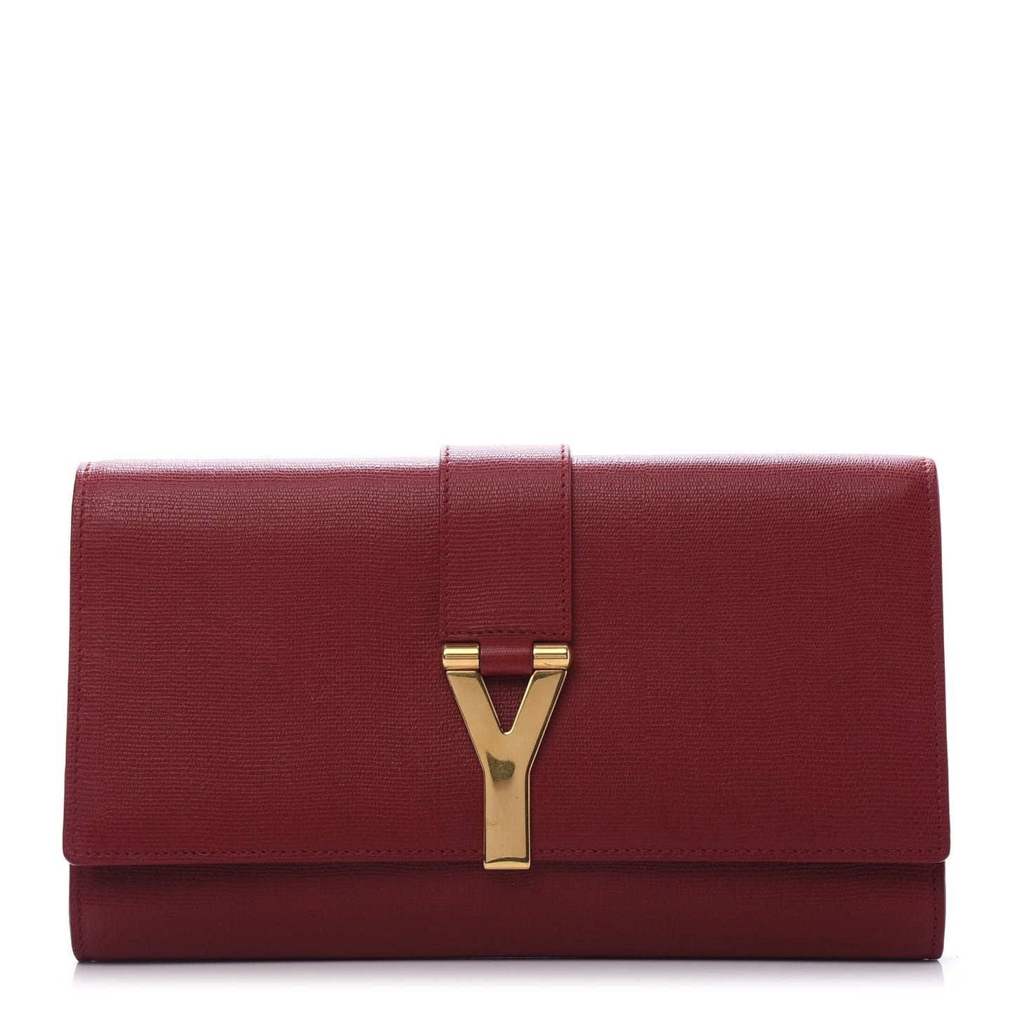 Calfskin Classic Y Ligne Clutch Red