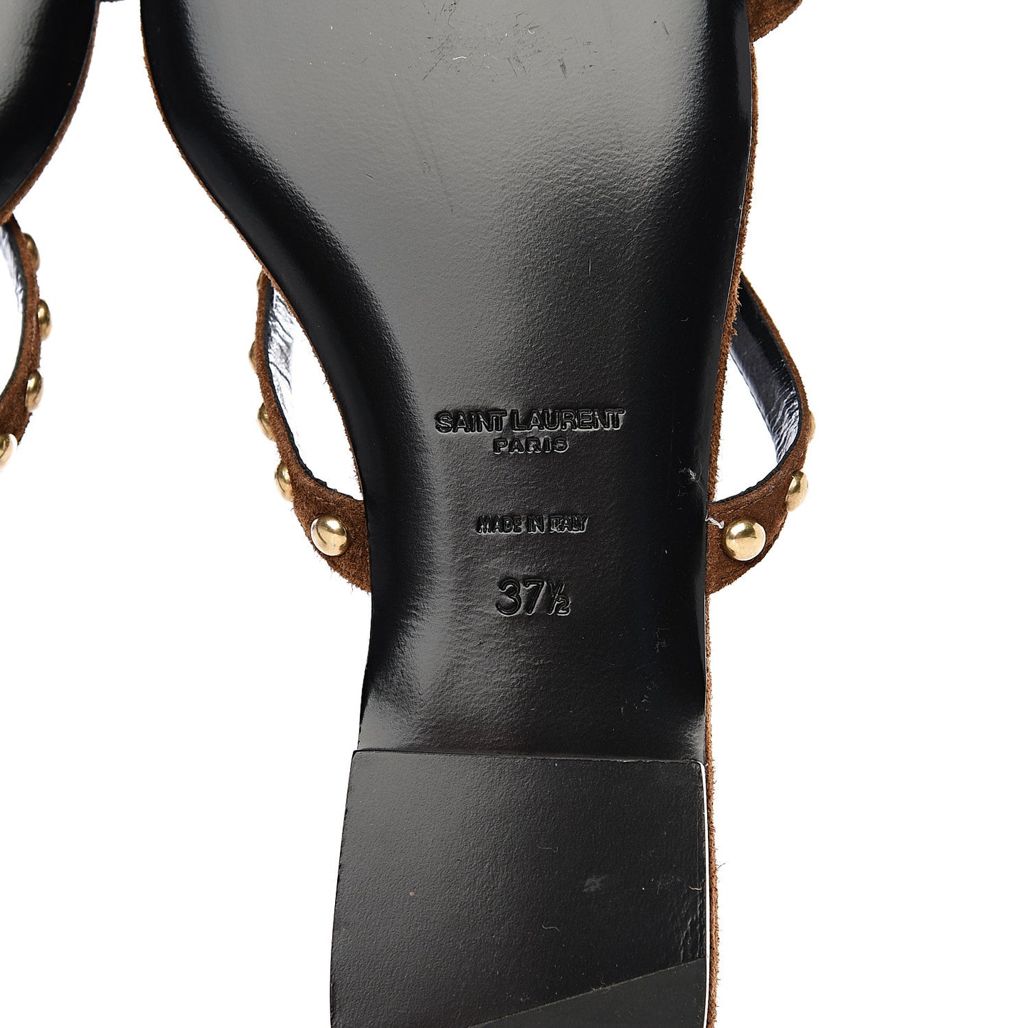 Suede Embellished Kiki Sandals 37.5 Brown