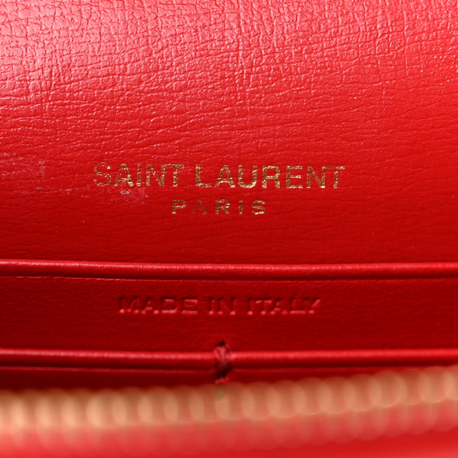 Saint Laurent Calfskin Monogram Sunset Chain Wallet Rosso 6 of 10
