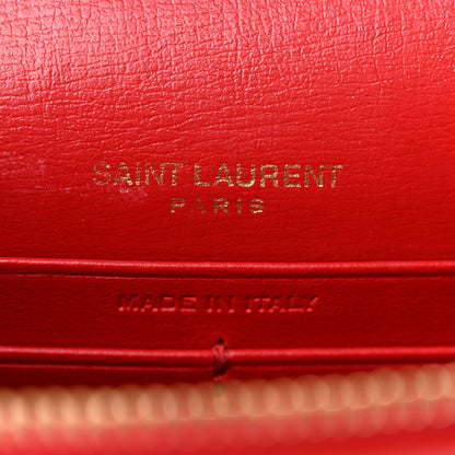 Saint Laurent Calfskin Monogram Sunset Chain Wallet Rosso 6 of 10