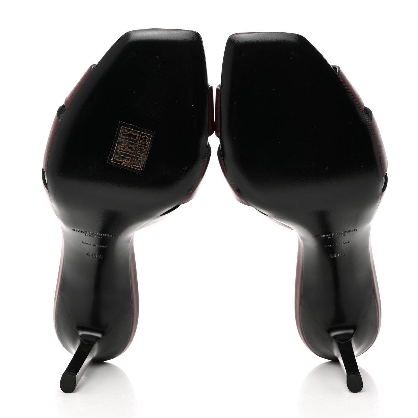Calfskin Tribute 85 Slide Sandals 40.5 Rouge Legion