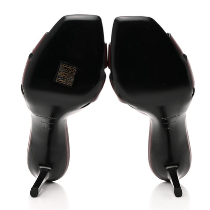 Saint Laurent Calfskin Tribute 85 Slide Sandals 40.5 Rouge Legion 5 of 9