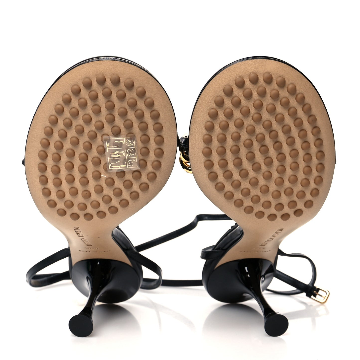 Lambskin Dot 90mm Sandals 38.5 Black