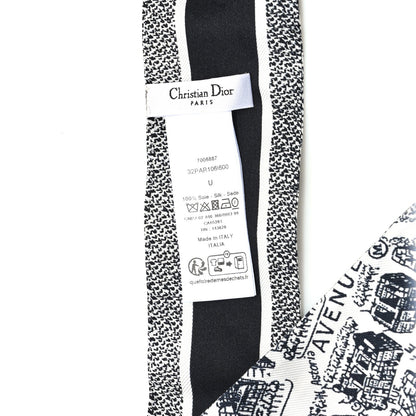 Christian Dior Silk Plan De Paris Mitzah Scarf White Black 3 of 3