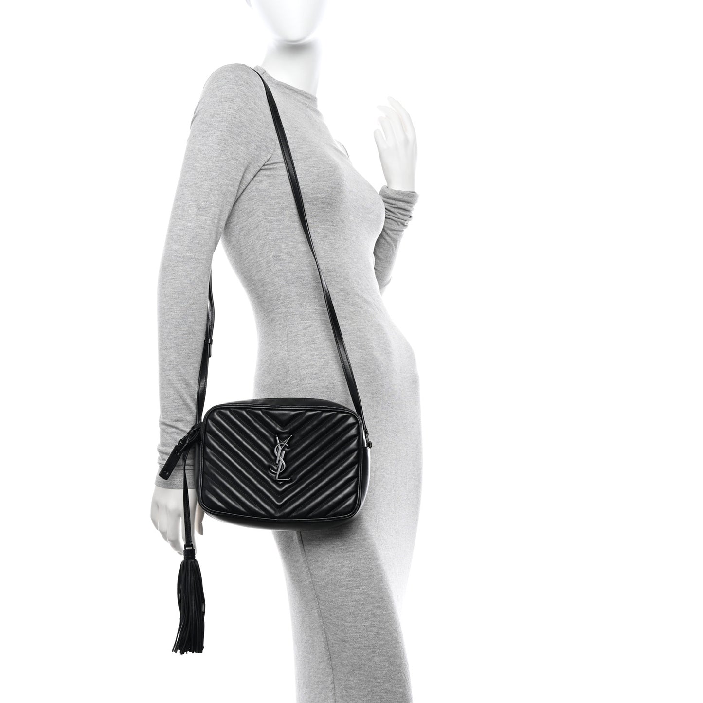 Calfskin Matelasse Monogram Monochrome Lou Camera Bag Black