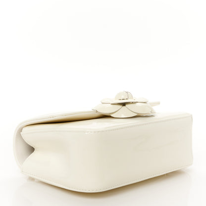 Chanel Patent Calfskin Small Camellia Single Flap White 4 of 10