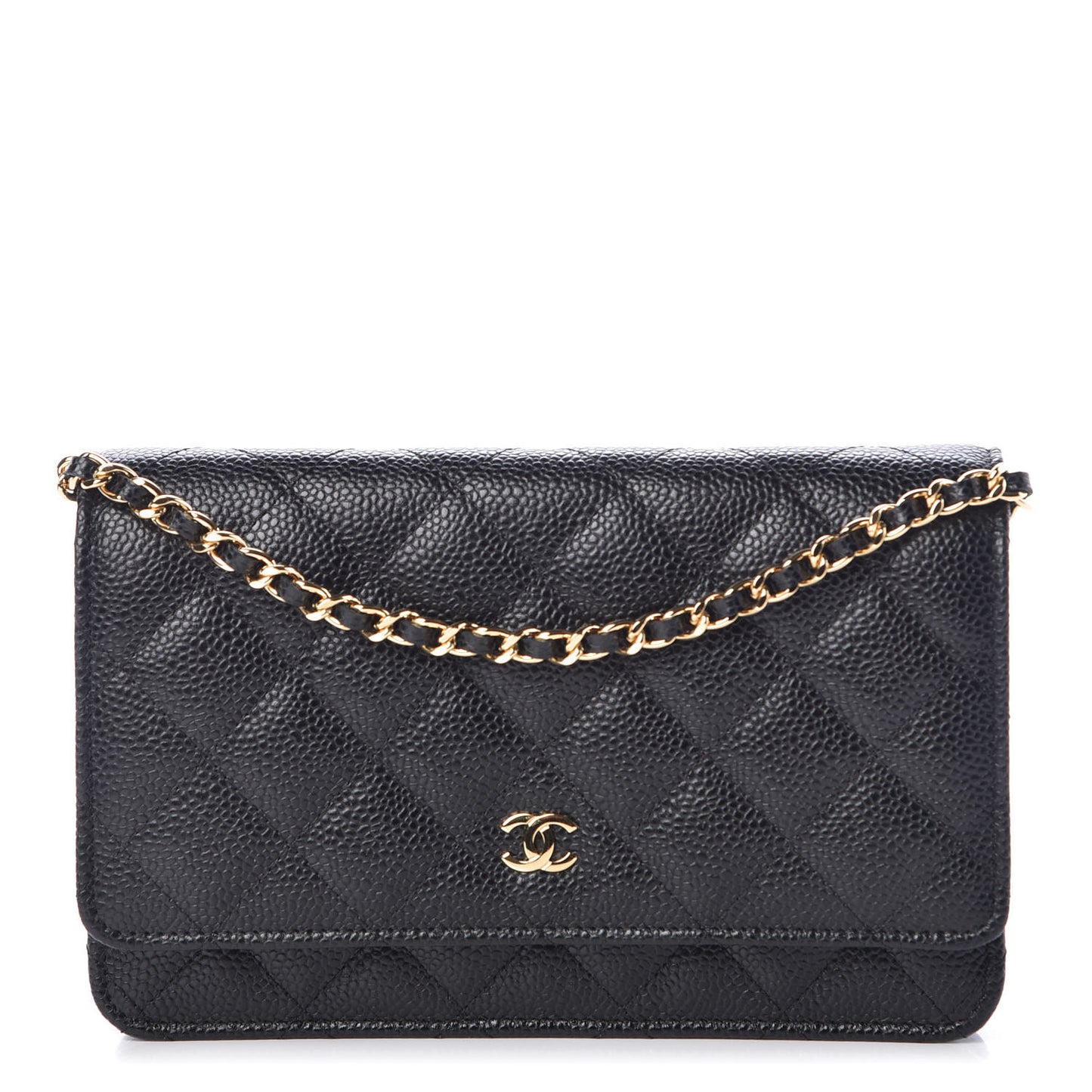 Caviar Quilted Wallet On Chain WOC Black