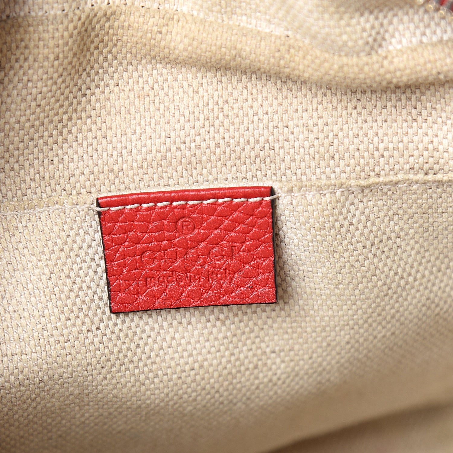 Gucci Pebbled Calfskin Small Soho Disco Bag Tabasco Red 5 of 14