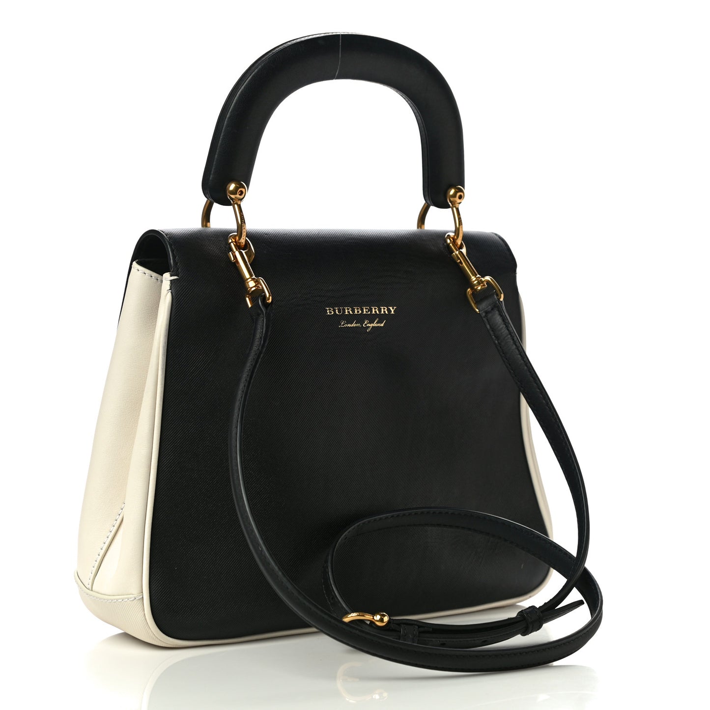 Trench Calfskin Medium DK88 Top Handle Bag Ivory Black