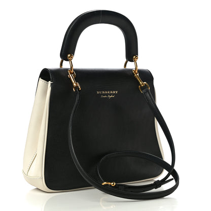 Burberry Trench Calfskin Medium DK88 Top Handle Bag Ivory Black 3 of 14