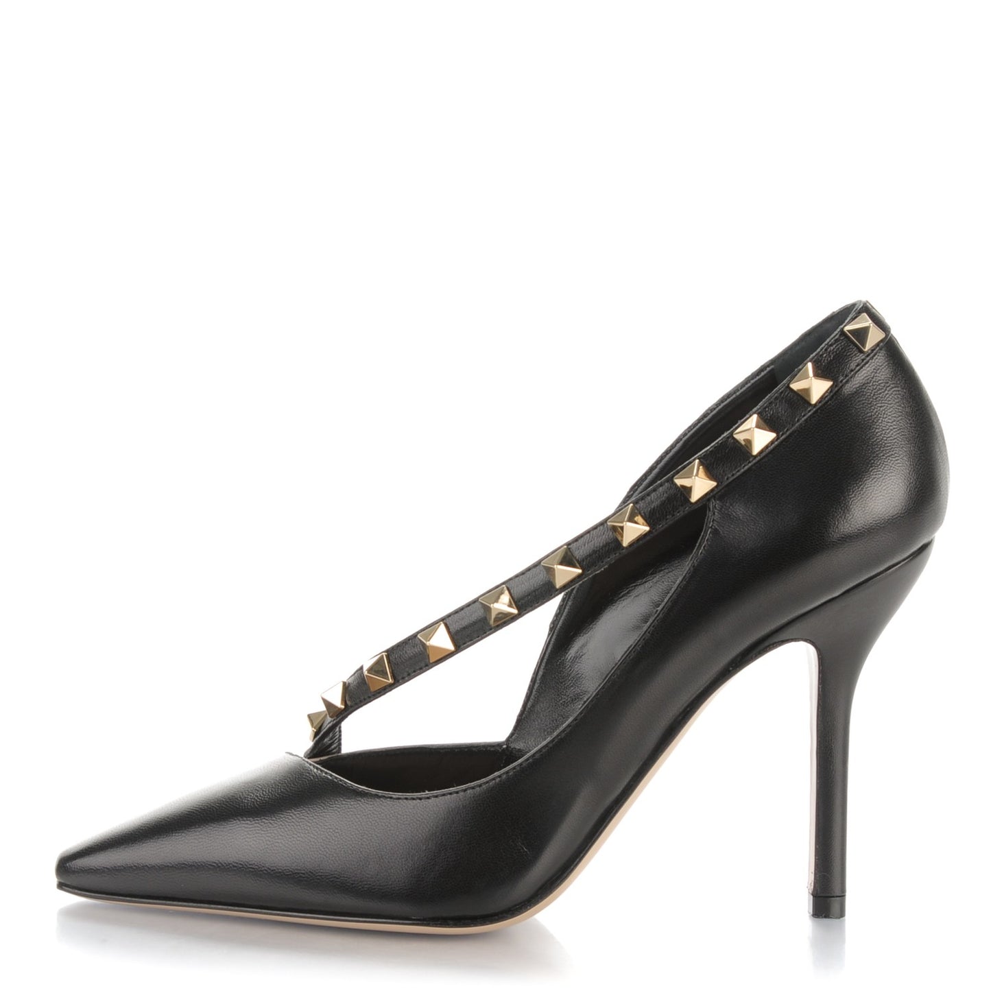 Nappa Rockstud Cross Strap D'Orsay 105mm Pumps 36.5 Black