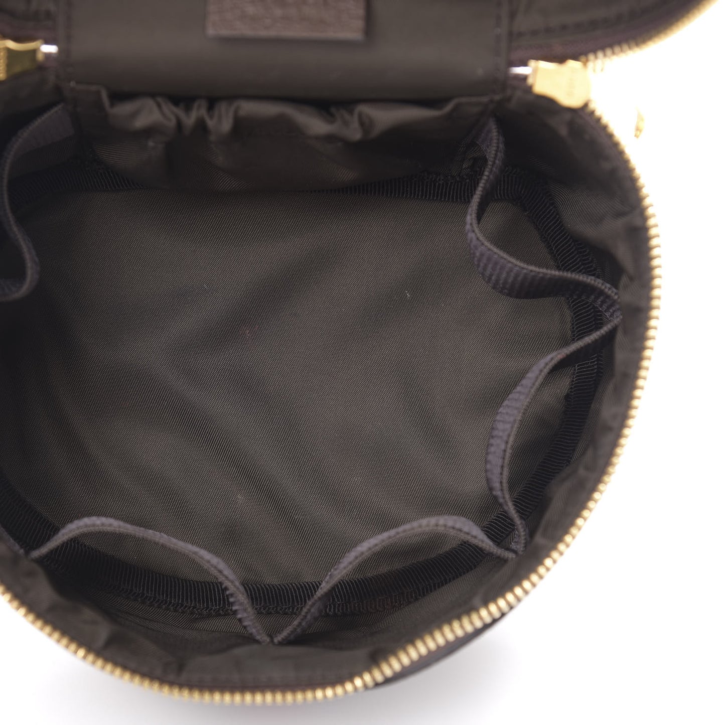 GG Supreme Monogram Textured Calfskin Web Ophidia Vanity Cosmetic Case Beige Ebony New Acero