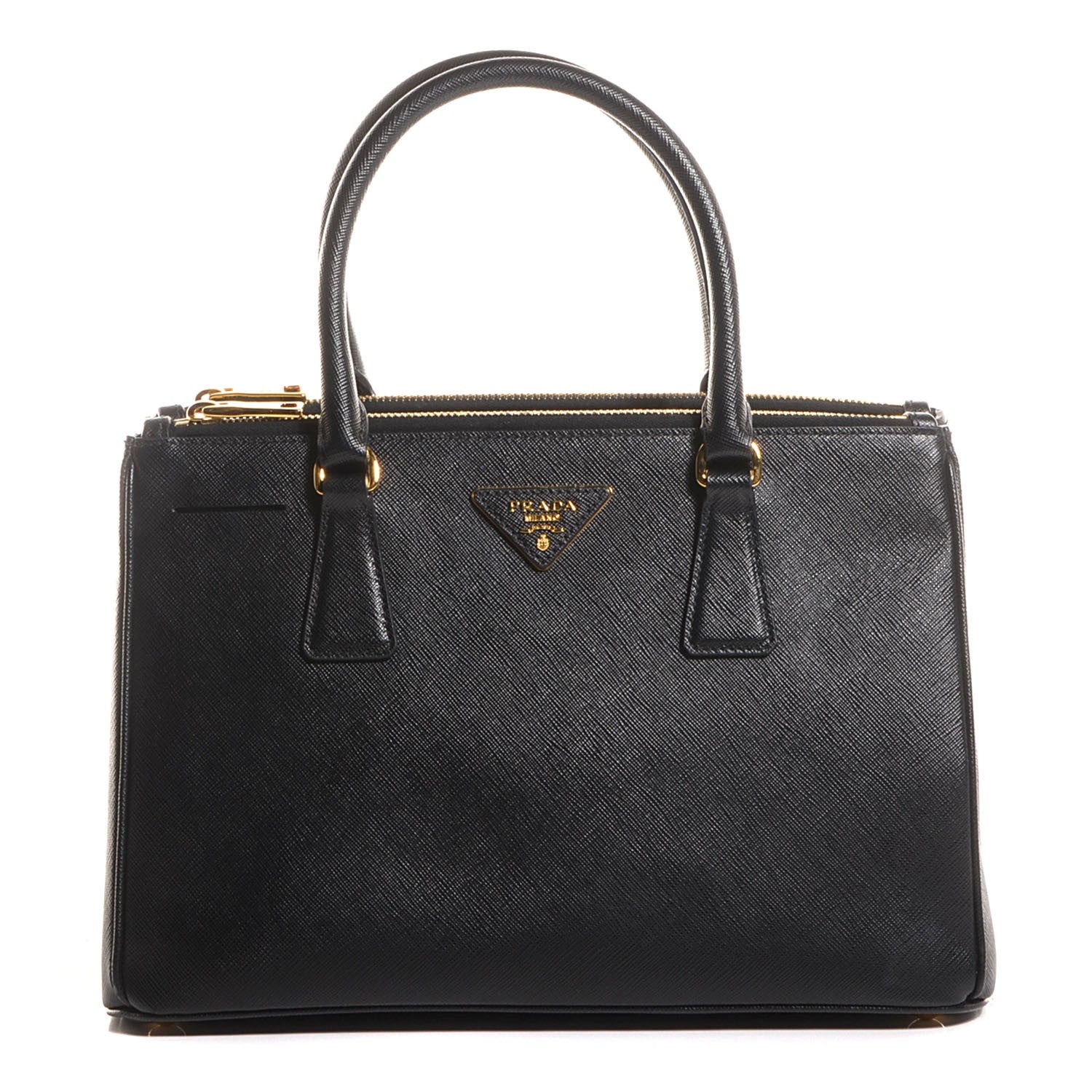 Prada Saffiano Lux Small Double Zip Tote Nero Black 7 of 10