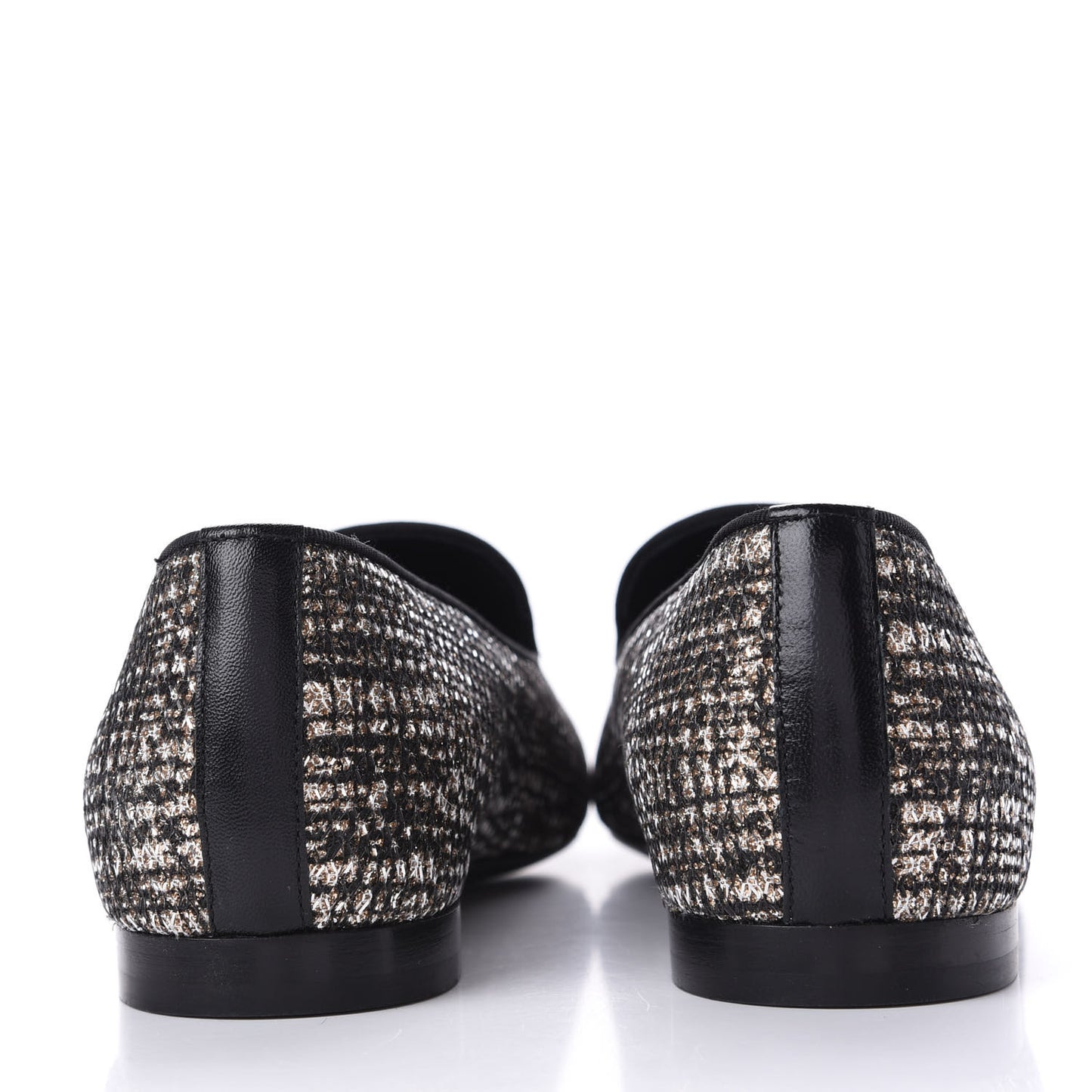 Fantasy Fabric Grosgrain CC Mocassin Loafers 37 Pink Black