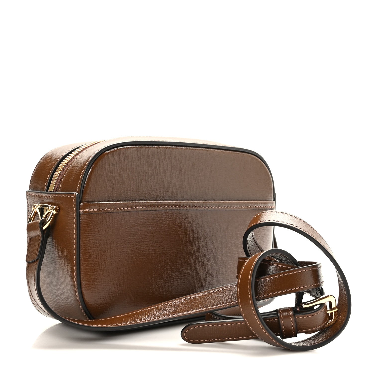 Gucci Azalea Calfskin Mini Horsebit 1955 Camera Shoulder Bag Brown 3 of 9