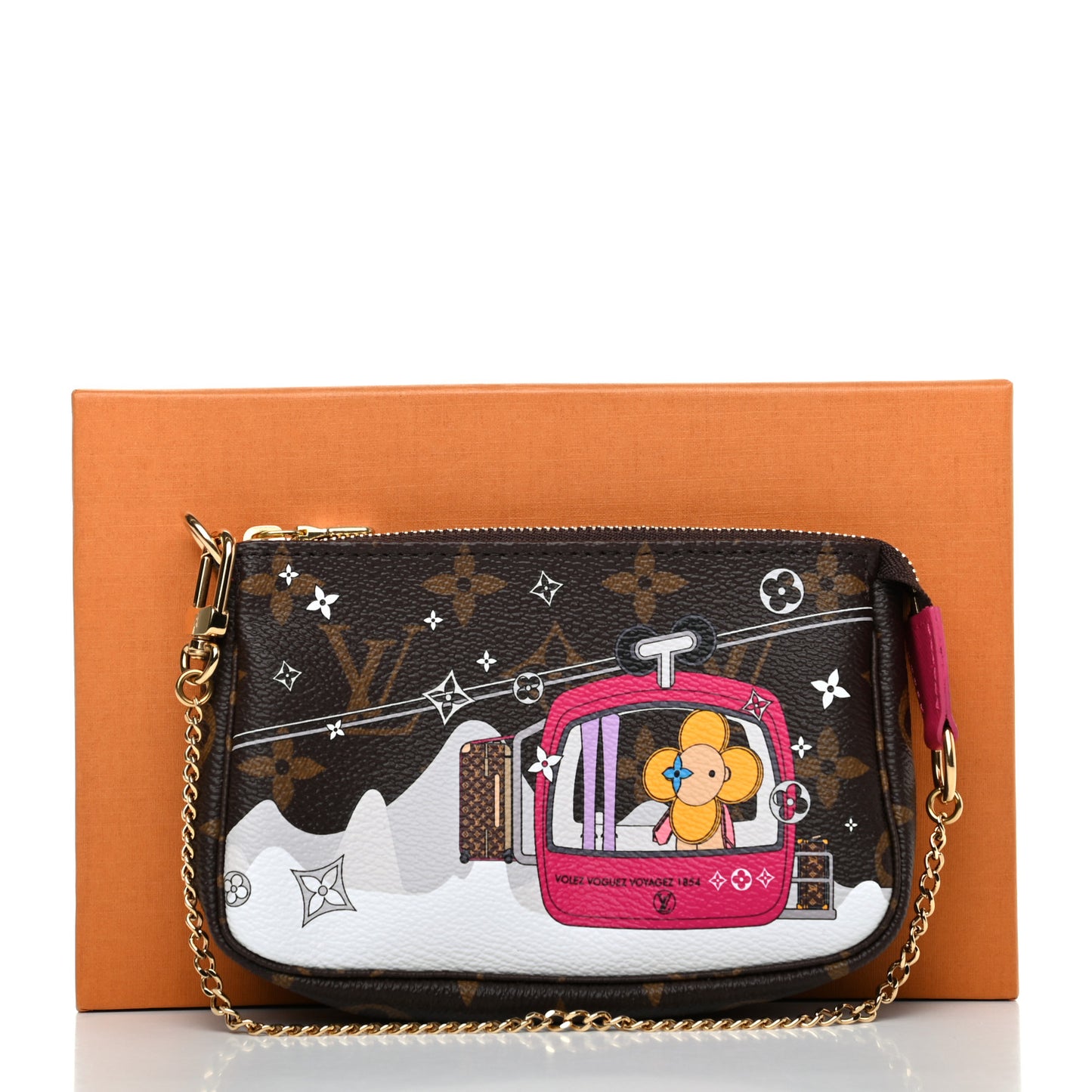 Monogram 2019 Christmas Animation Mini Courchevel Pochette Accessories Fuchsia