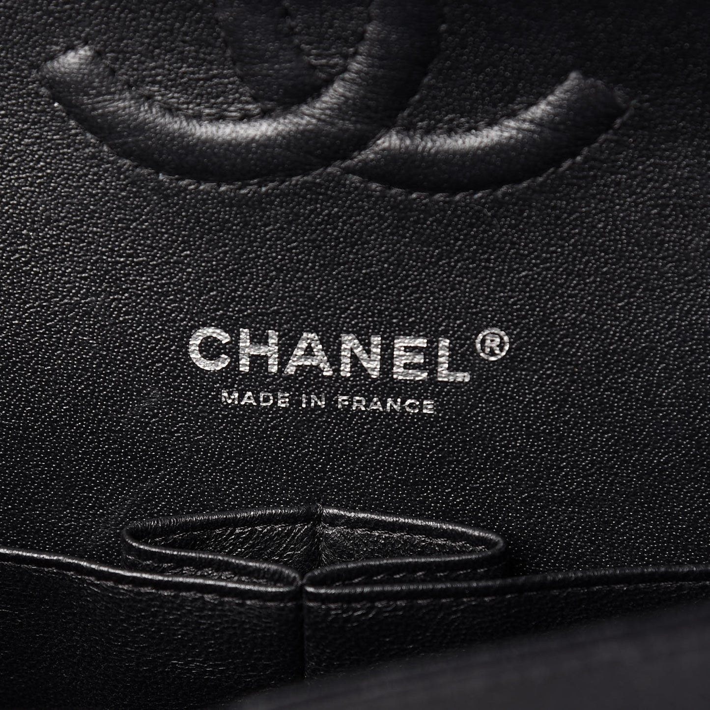 Crumpled Calfskin Quilted Medium Double Flap So Black