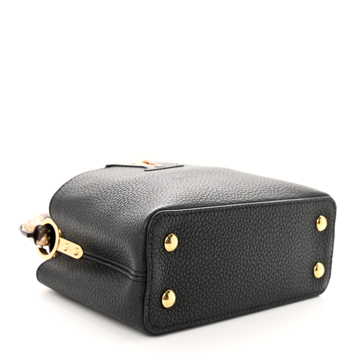 Taurillon Snakeskin Mini Capucines Black