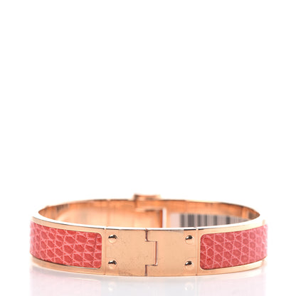 Hermes Lizard Charniere Cuir Narrow Hinged Bracelet S Bougainvillea 3 of 5