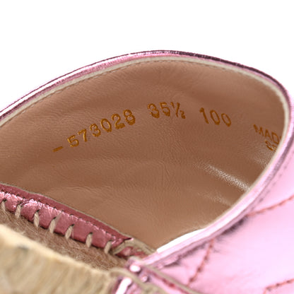 Gucci Metallic Nappa Matelasse GG Marmont Espadrille Slide Sandals 35.5 Rosa 9 of 9