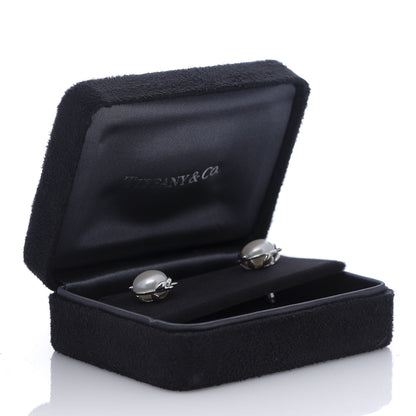 Tiffany Sterling Silver Pearl Paloma Picasso Olive Leaf Earrings 4 of 4