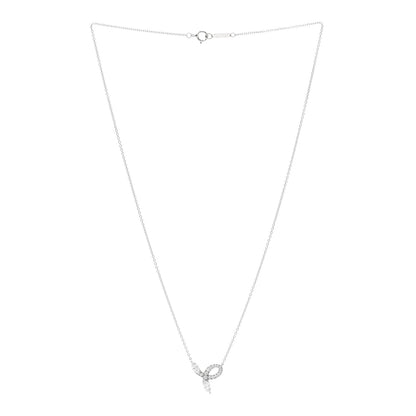 Tiffany Platinum Diamond Victoria Bow Necklace 3 of 5