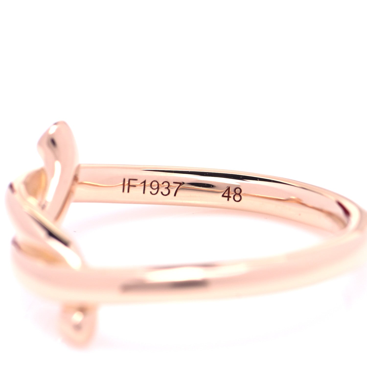 Cartier 18K Pink Gold Entrelaces Ring 48 4.5 5 of 5