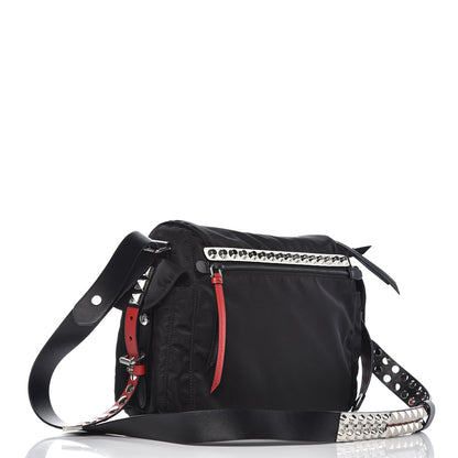 Prada Nylon New Vela Studded Messenger Black Fuoco 3 of 10