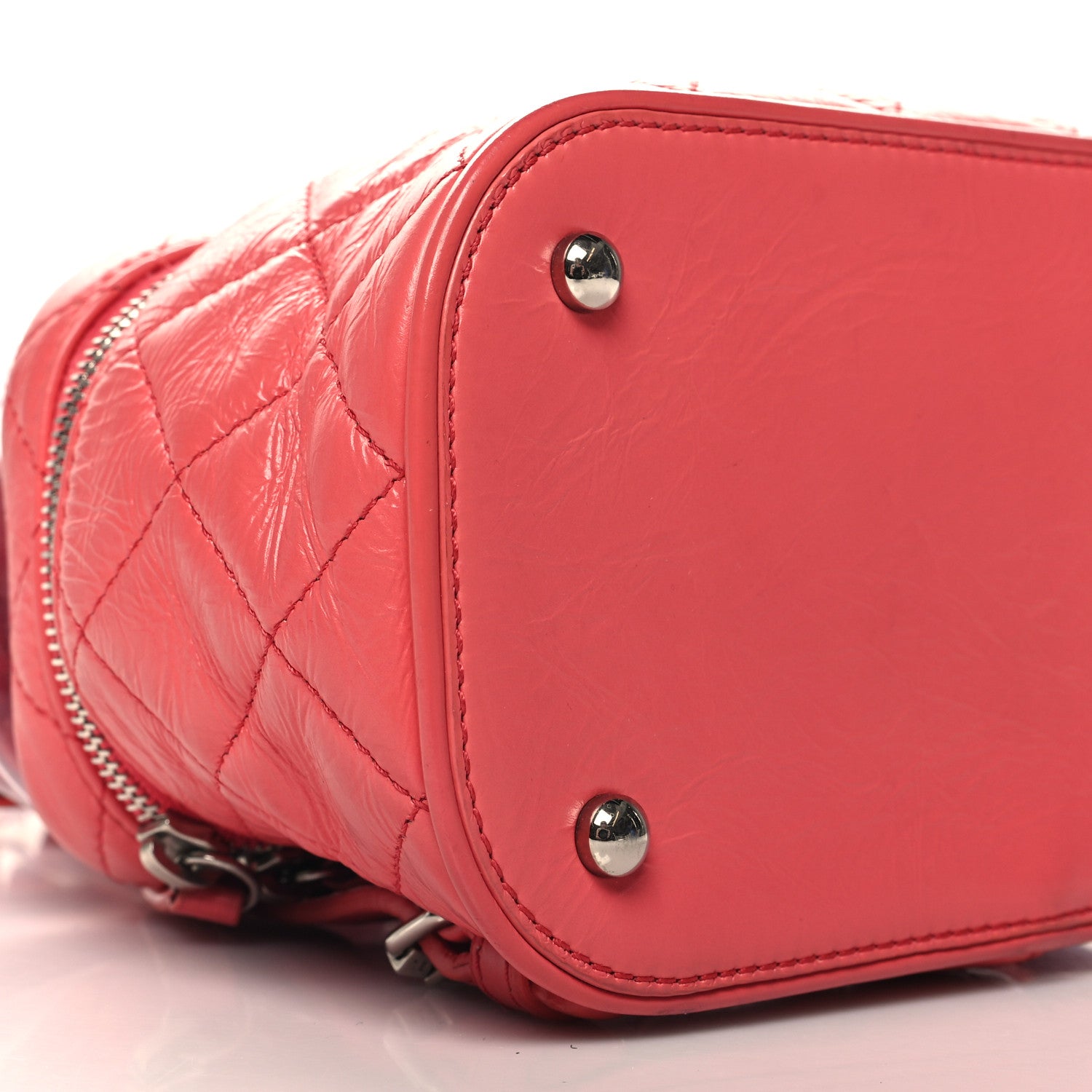 Chanel Crumpled Calfskin PVC Quilted Backpack Pink 9 of 12