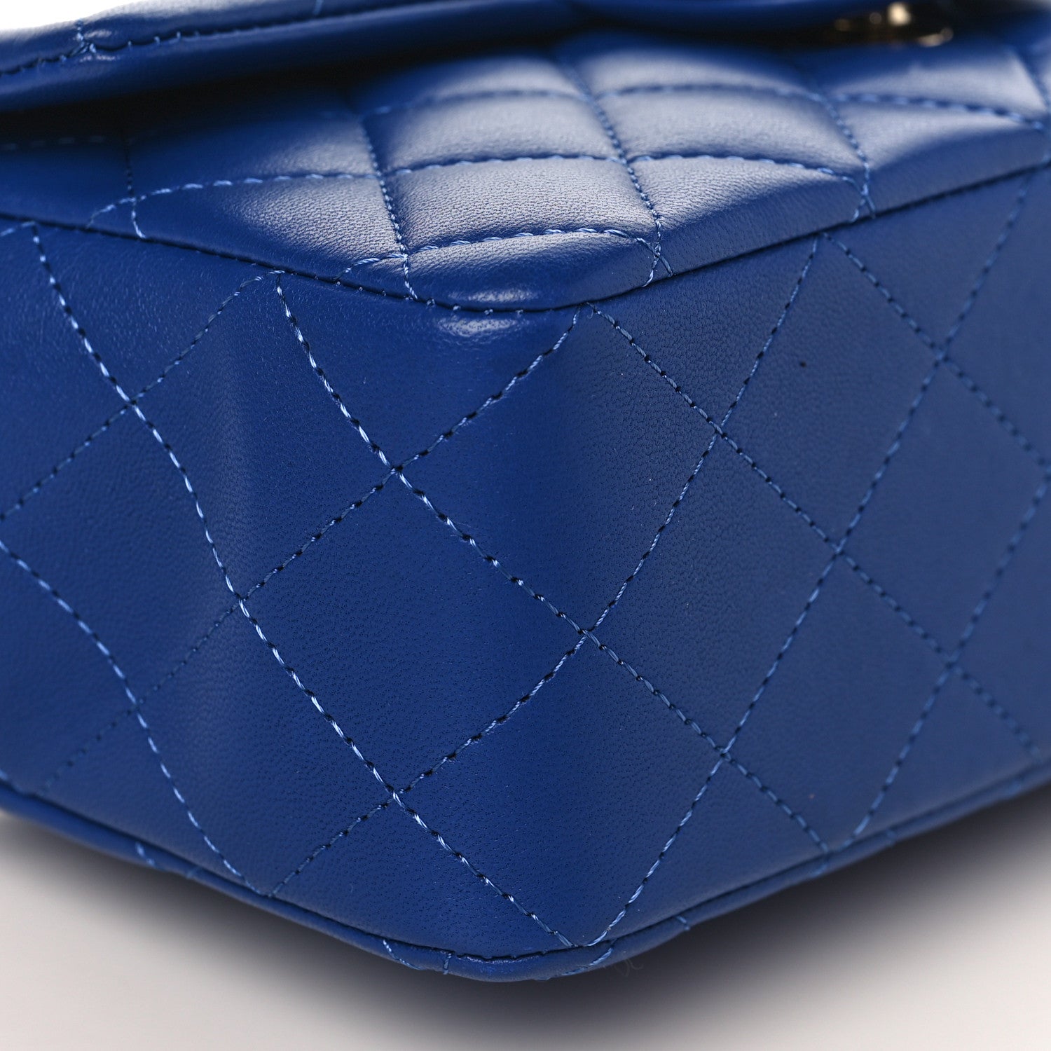 Chanel Lambskin Quilted Mini Top Handle Rectangular Flap Blue 8 of 9