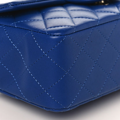 Chanel Lambskin Quilted Mini Top Handle Rectangular Flap Blue 8 of 9