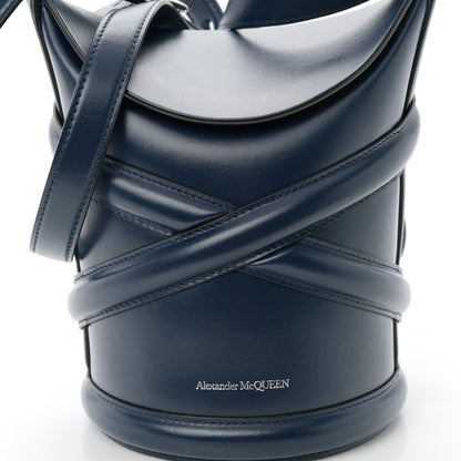 Alexander McQueen Calfskin Curve Bucket Bag Navy 8 of 10