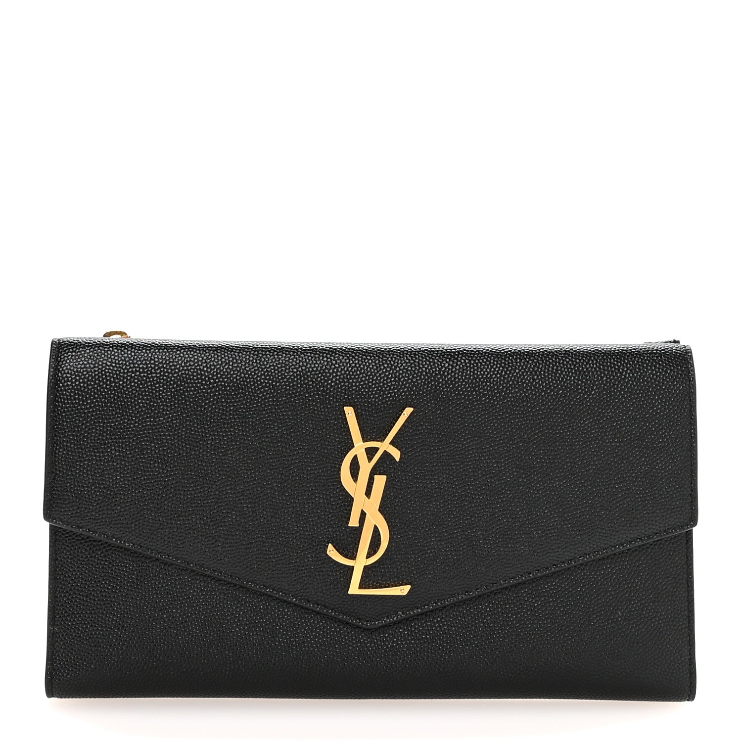 Saint Laurent Grain De Poudre Monogram Uptown Wallet Black 1 of 8