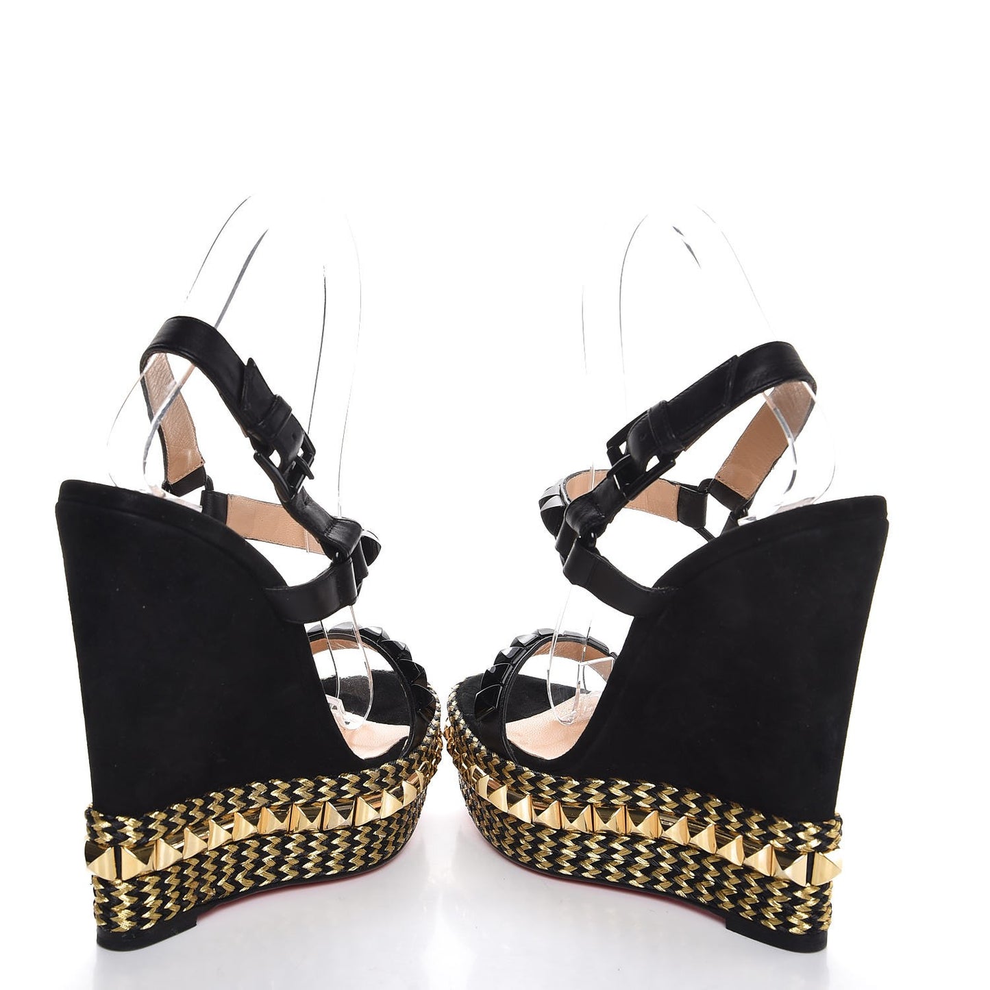 Suede Rope Cataclou 140 Wedge Sandals 36 Black Gold