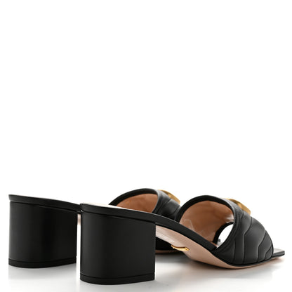 Gucci Nappa Matelasse GG Marmont 55mm Slide Sandals 39 Black 5 of 10