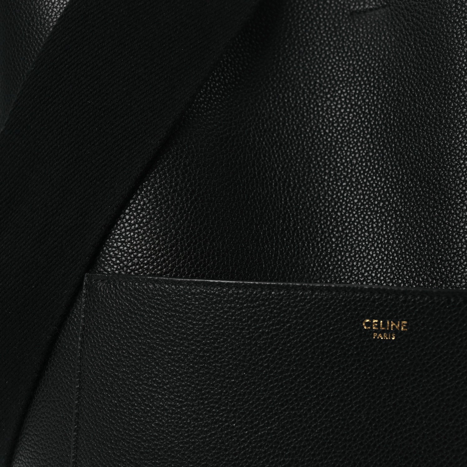 Celine Soft Grained Calfskin Sangle Bucket Bag Black 12 of 14
