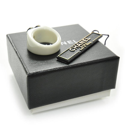 Chanel Resin Pearl CC Heart Ring 7 1 of 5