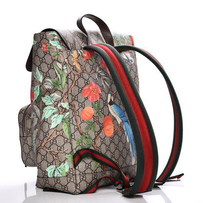 Gucci GG Supreme Monogram Tian Web Single Buckle Backpack Beige Multicolor New Acero 3 of 7