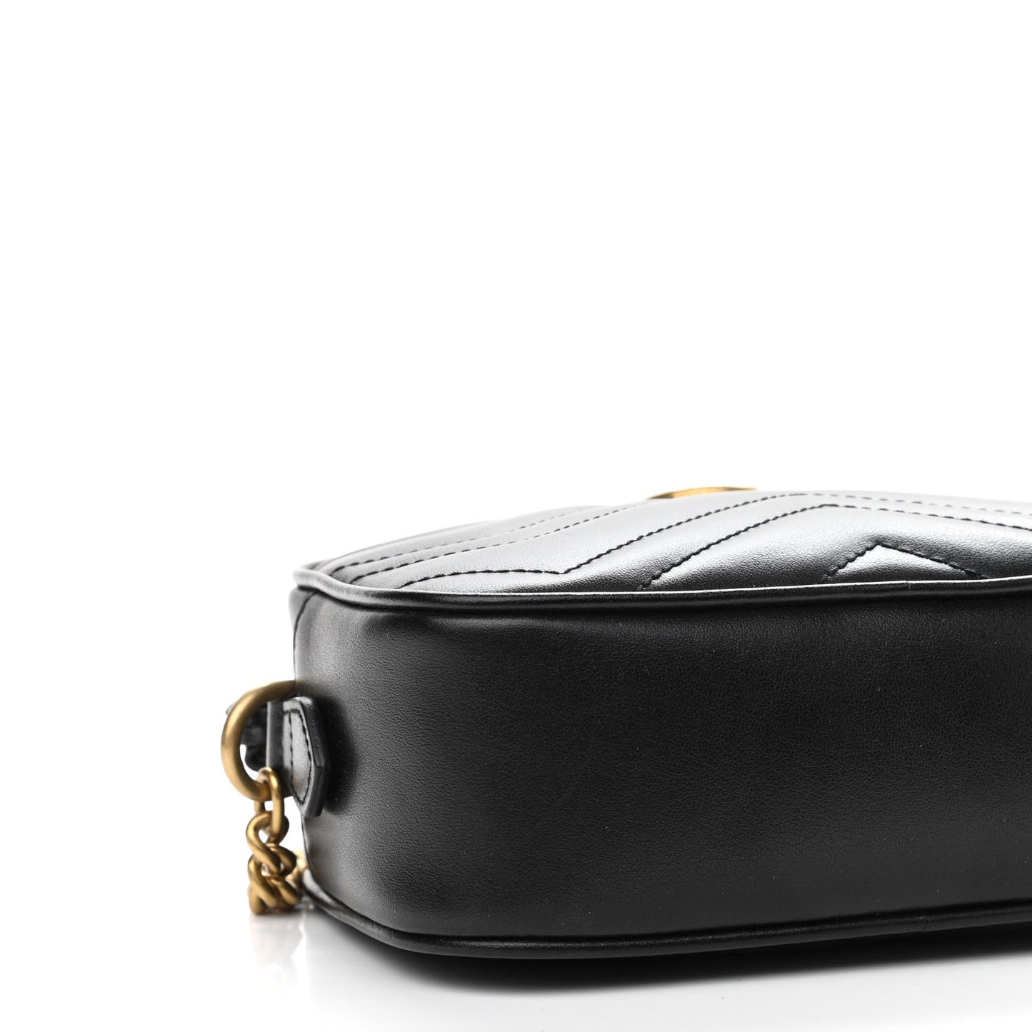 Calfskin Matelasse Mini GG Marmont Chain Shoulder Bag Black