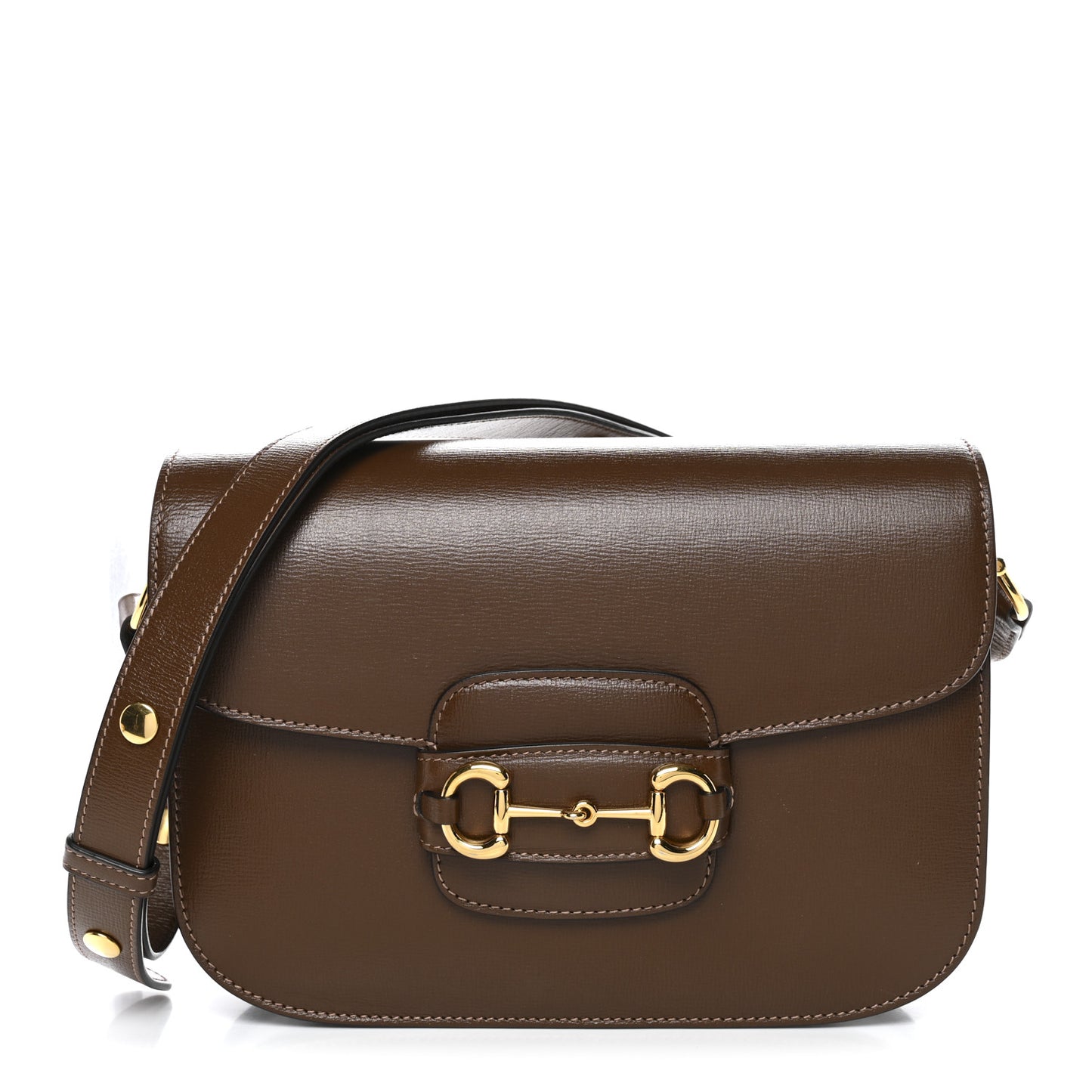 Azalea Calfskin Horsebit 1955 Shoulder Bag Brown Sugar
