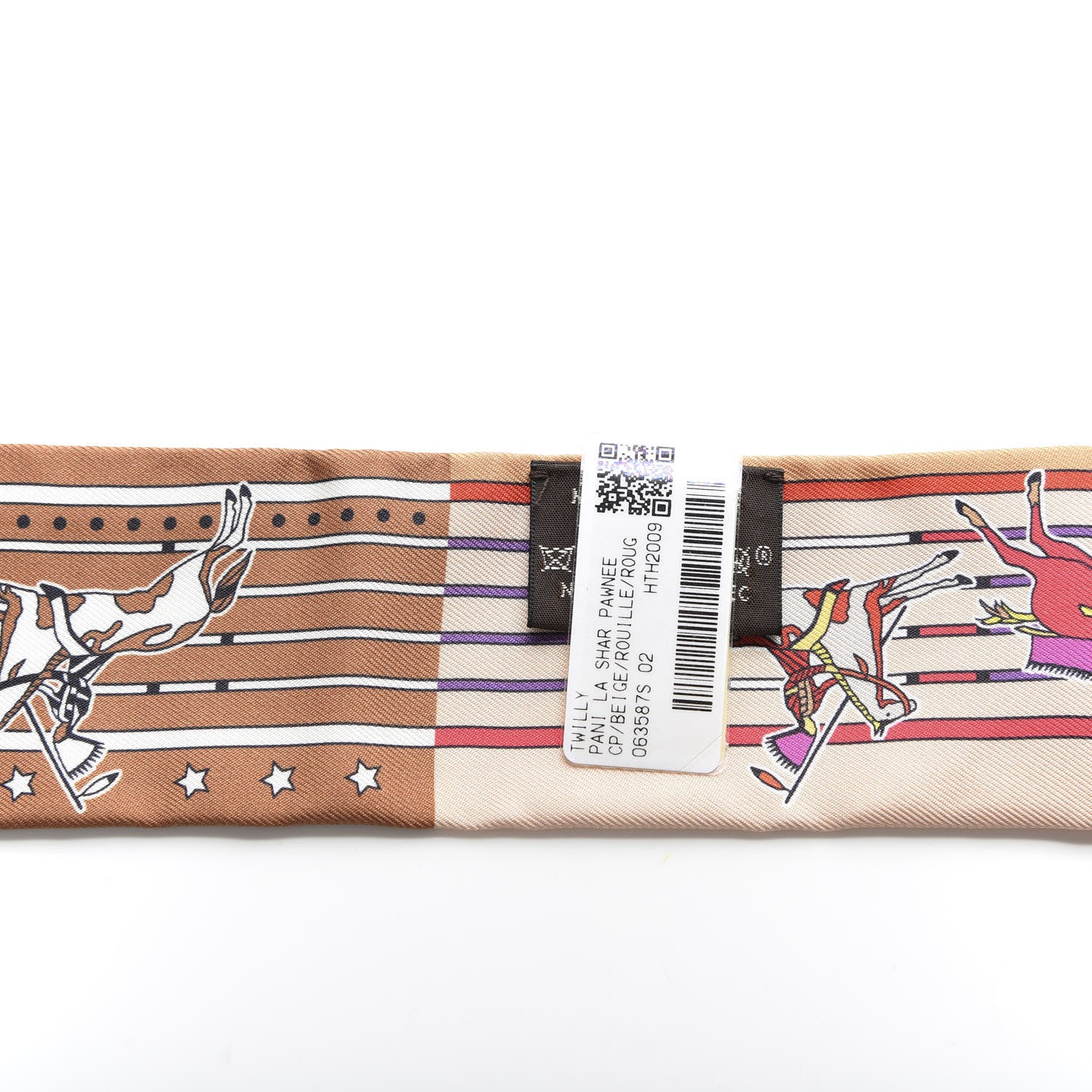 Hermes Silk Pani La Shar Pawnee Twilly Beige Rouille Rouge 2 of 4