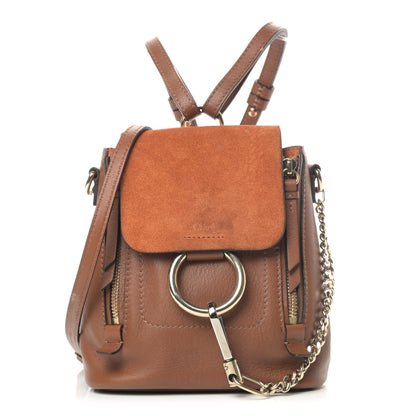 Chloe Suede Calfskin Mini Faye Backpack Tan 1 of 7