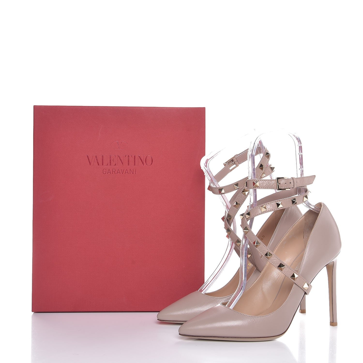 Valentino Garavani Nappa Rockstud Studwrap Strap 105mm Pumps 40 Poudre 9 of 9