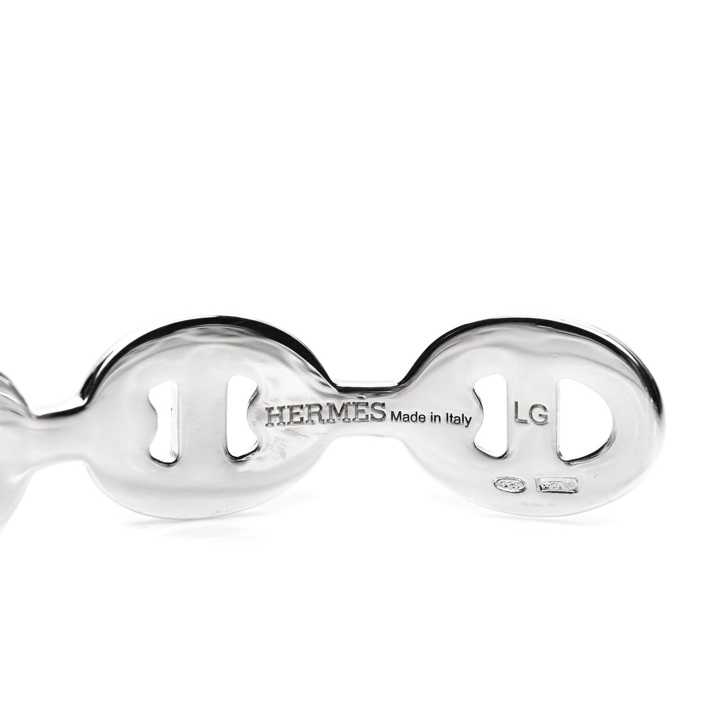 Sterling Silver MM Chaine d'Ancre Enchainee Cuff Bracelet LG