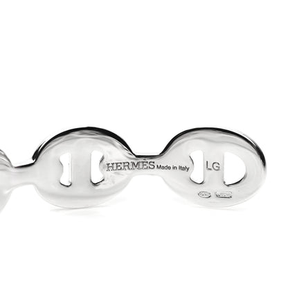 Hermes Sterling Silver MM Chaine d'Ancre Enchainee Cuff Bracelet LG 3 of 5
